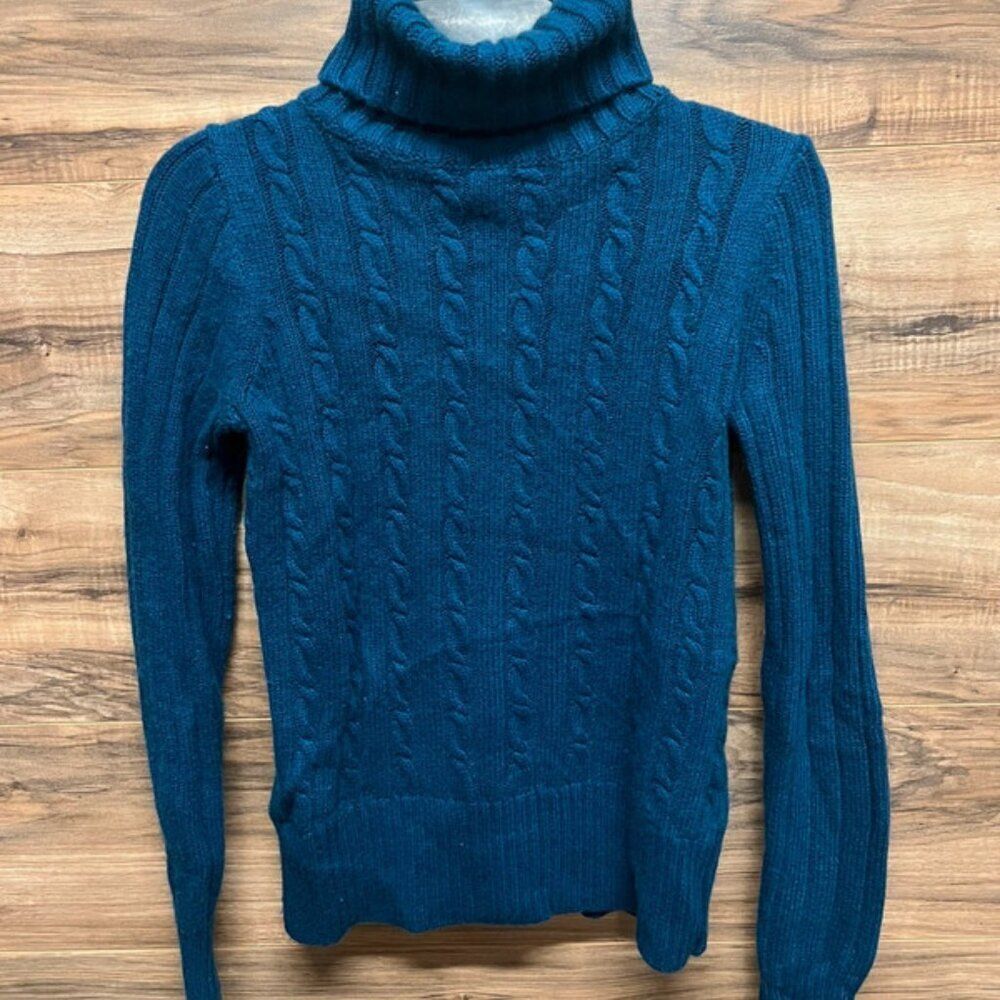 J. Crew small blue turtleneck sweater